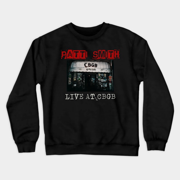 patti live at cbgb Crewneck Sweatshirt by kusuka ulis